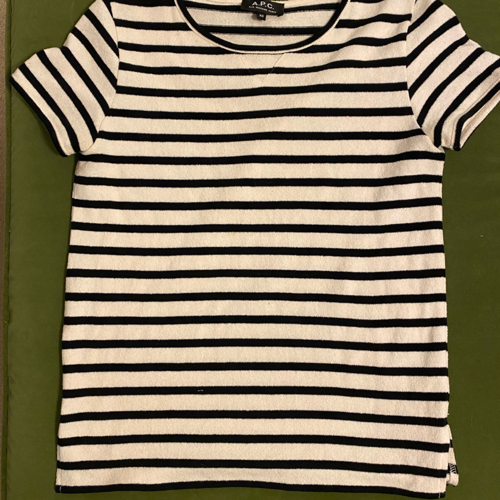 APC knit striped shirt sleeved shirt